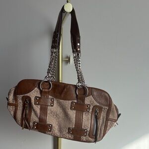 Vintage DKY Brown Leather Chain Strap Women's Bag